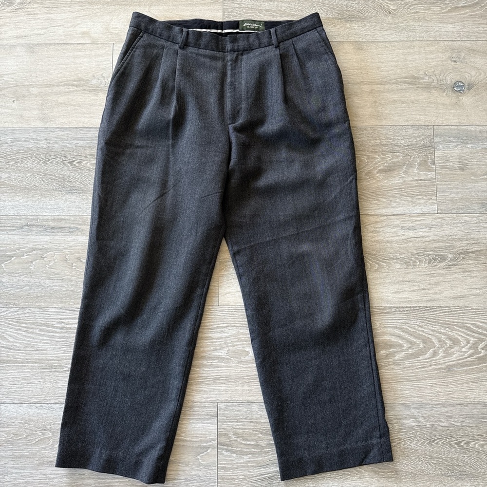 Dark grey Eddie Bauer classic fit wool trousers 36x32